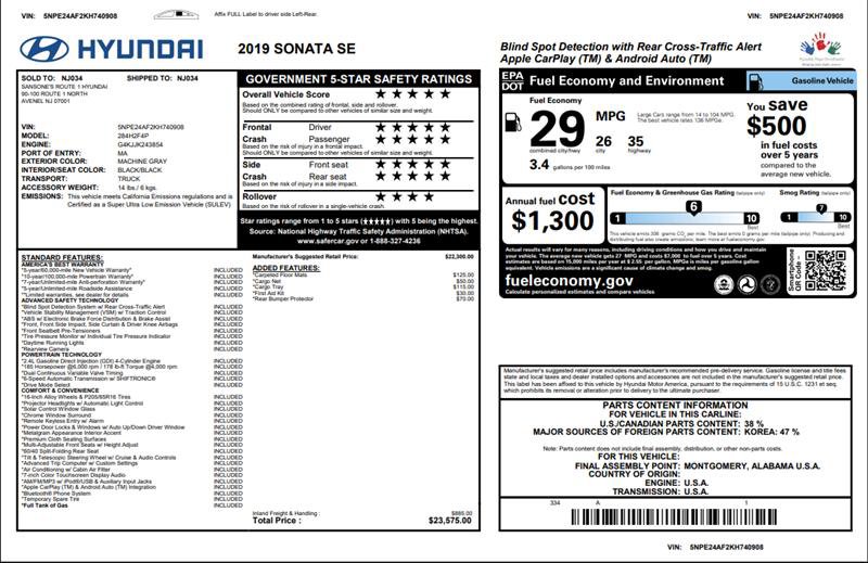Used 2019 Hyundai Sonata SE FWD image 3