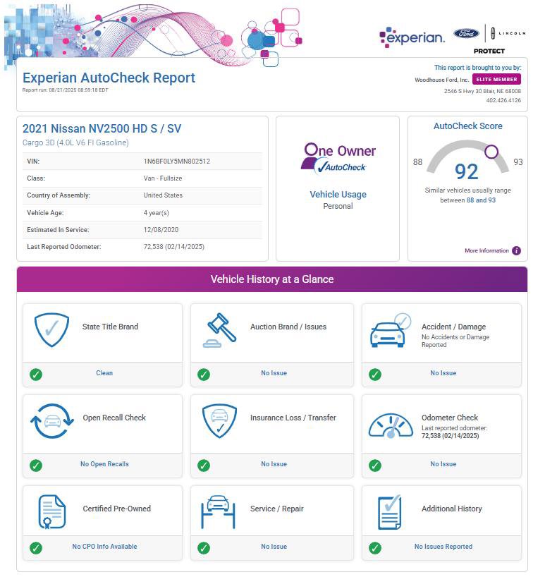 Used 2021 Nissan NV 2500 SV image 19