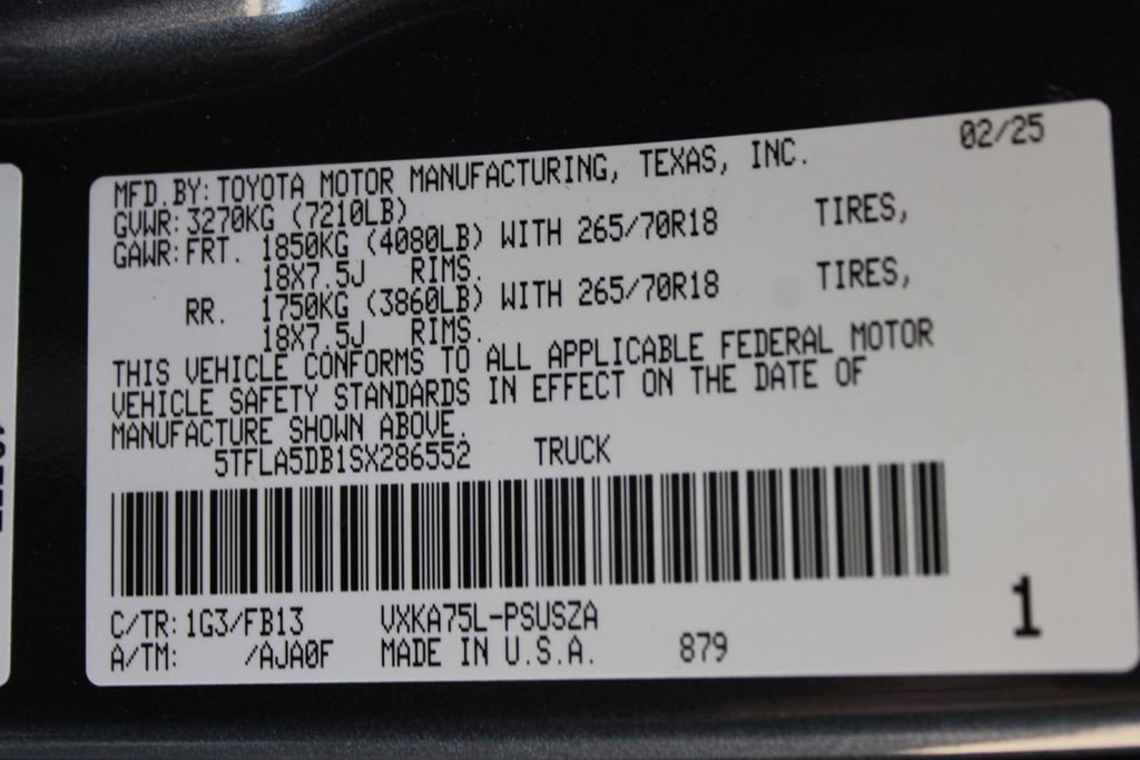 Certified 2025 Toyota Tundra SR5 w/ TRD Off-Road Package AWD/4WD image 63