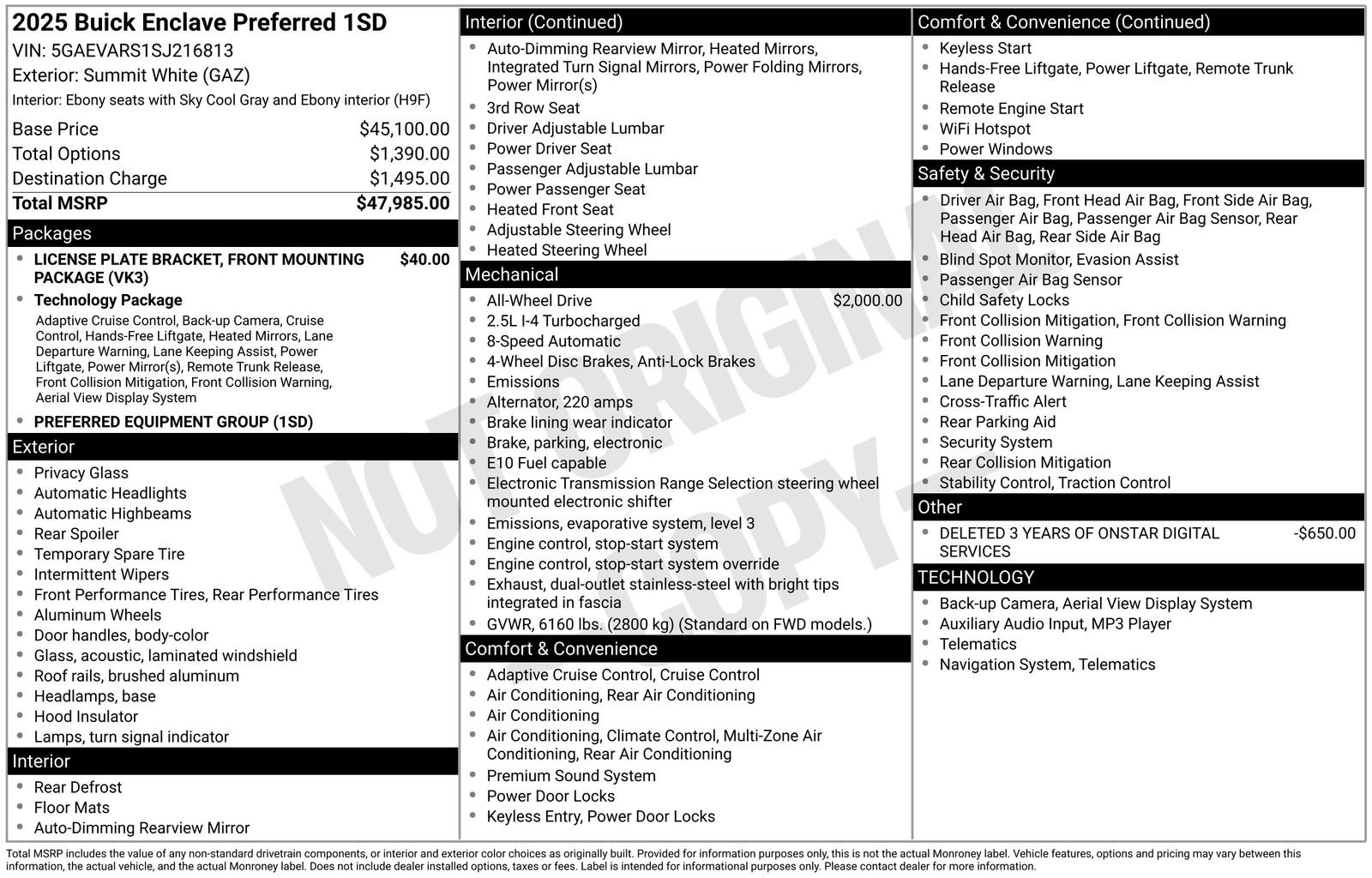 Used 2025 Buick Enclave Preferred image 39