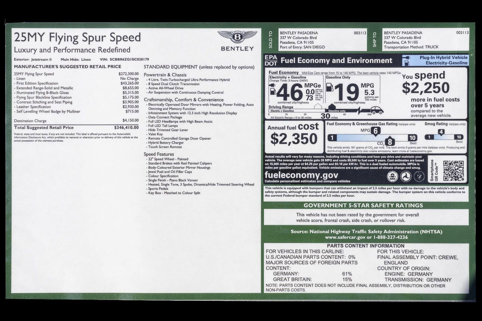 New 2025 Bentley Flying Spur Plug-In Hybrid AWD/4WD image 30