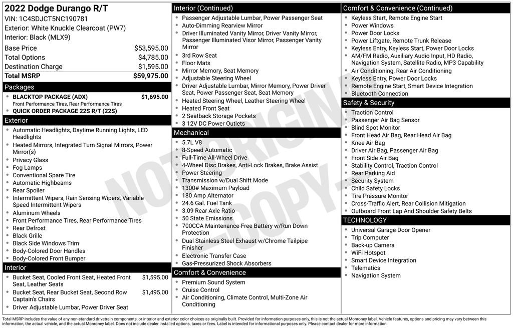 Used 2022 Dodge Durango R/T w/ Blacktop Package image 9