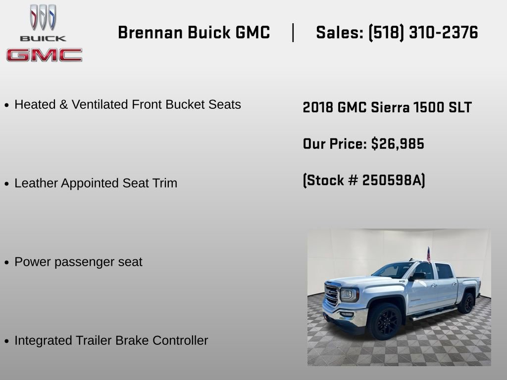 Used 2018 GMC Sierra 1500 SLT w/ SLT Premium Package AWD/4WD image 18