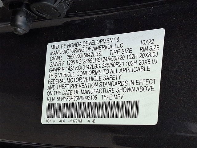 Certified 2022 Honda Pilot Special Edition image 24