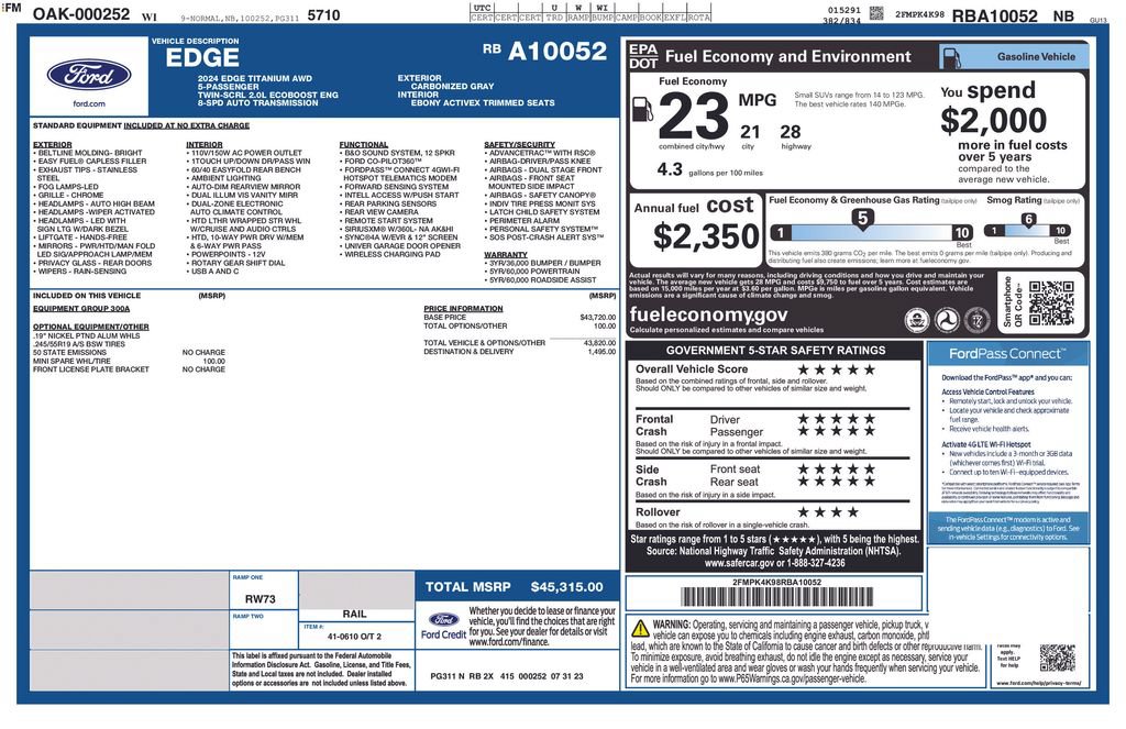 Certified 2024 Ford Edge Titanium AWD/4WD image 12
