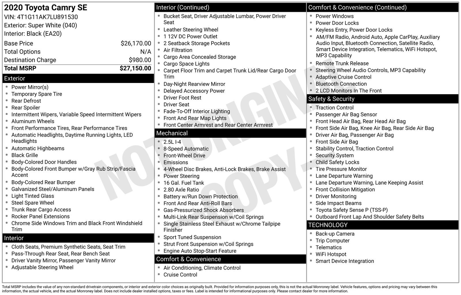 Used 2020 Toyota Camry SE image 10
