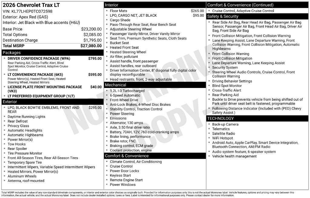 Used 2026 Chevrolet Trax LT w/ Driver Confidence Package FWD image 22