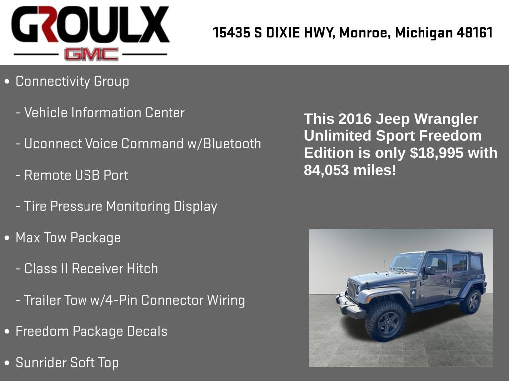 Used 2016 Jeep Wrangler Unlimited Freedom Edition image 29