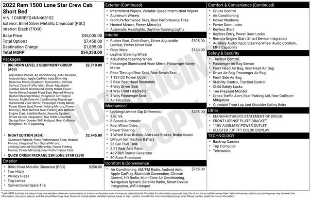 Used 2022 RAM 1500 Lone Star RWD image 7