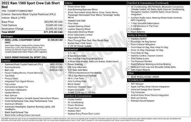 Used 2022 RAM 1500 Sport w/ Rebel Level 2 Equipment Group AWD/4WD image 22