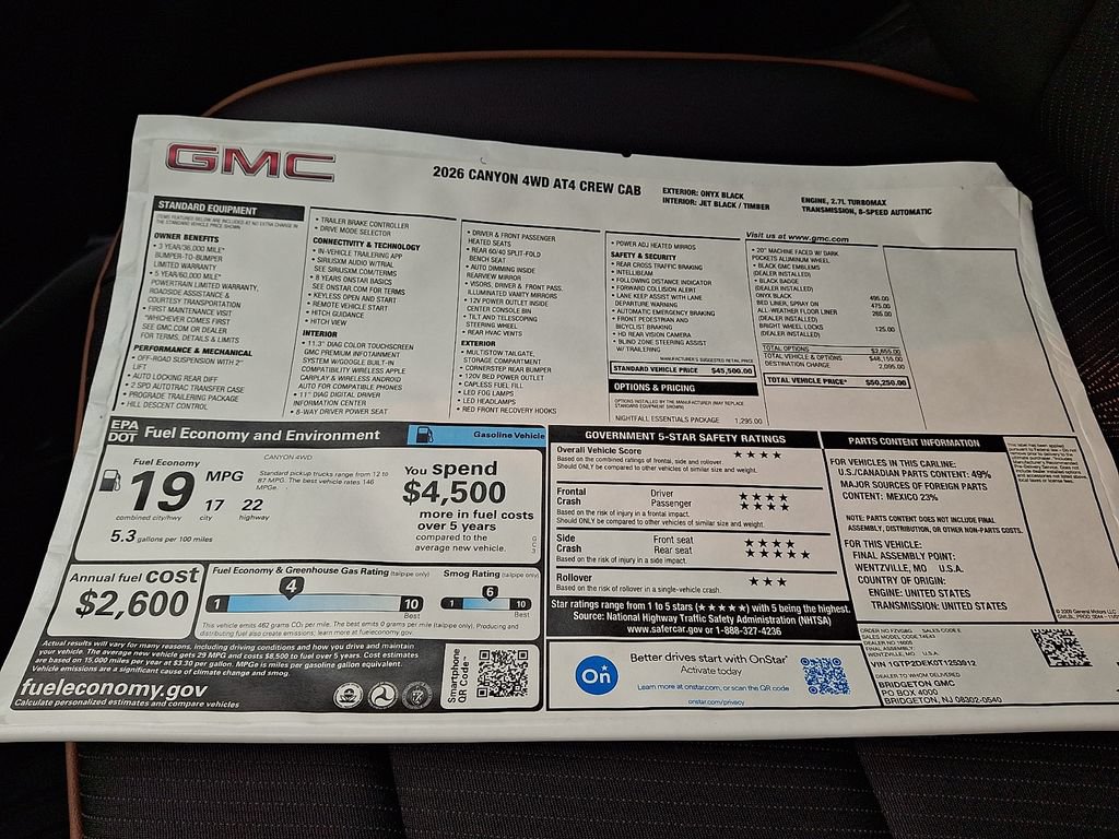 New 2026 GMC Canyon AT4 w/ Nightfall Essentials Package AWD/4WD image 19