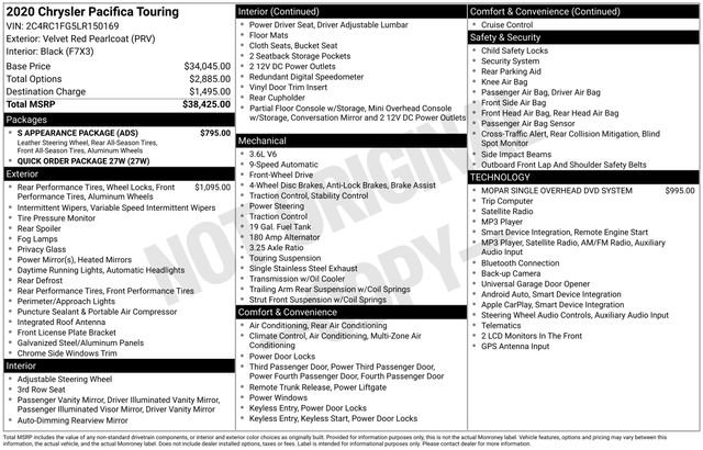 Used 2020 Chrysler Pacifica Touring w/ S Appearance Package FWD image 45