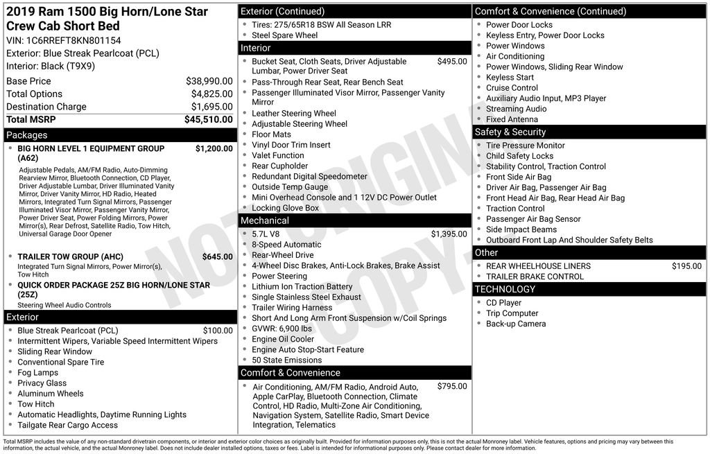 Used 2019 RAM 1500 Big Horn image 9