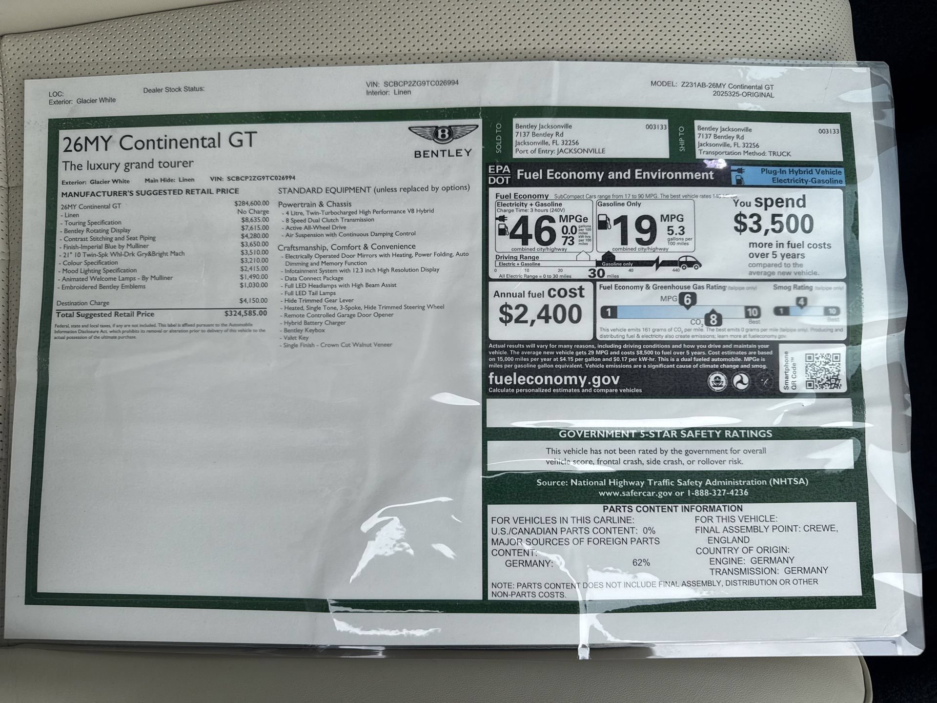 New 2026 Bentley Continental GT AWD/4WD image 7