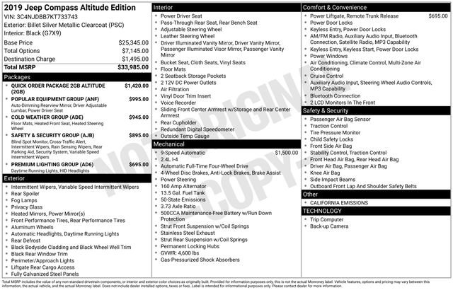Used 2019 Jeep Compass Latitude AWD/4WD image 34