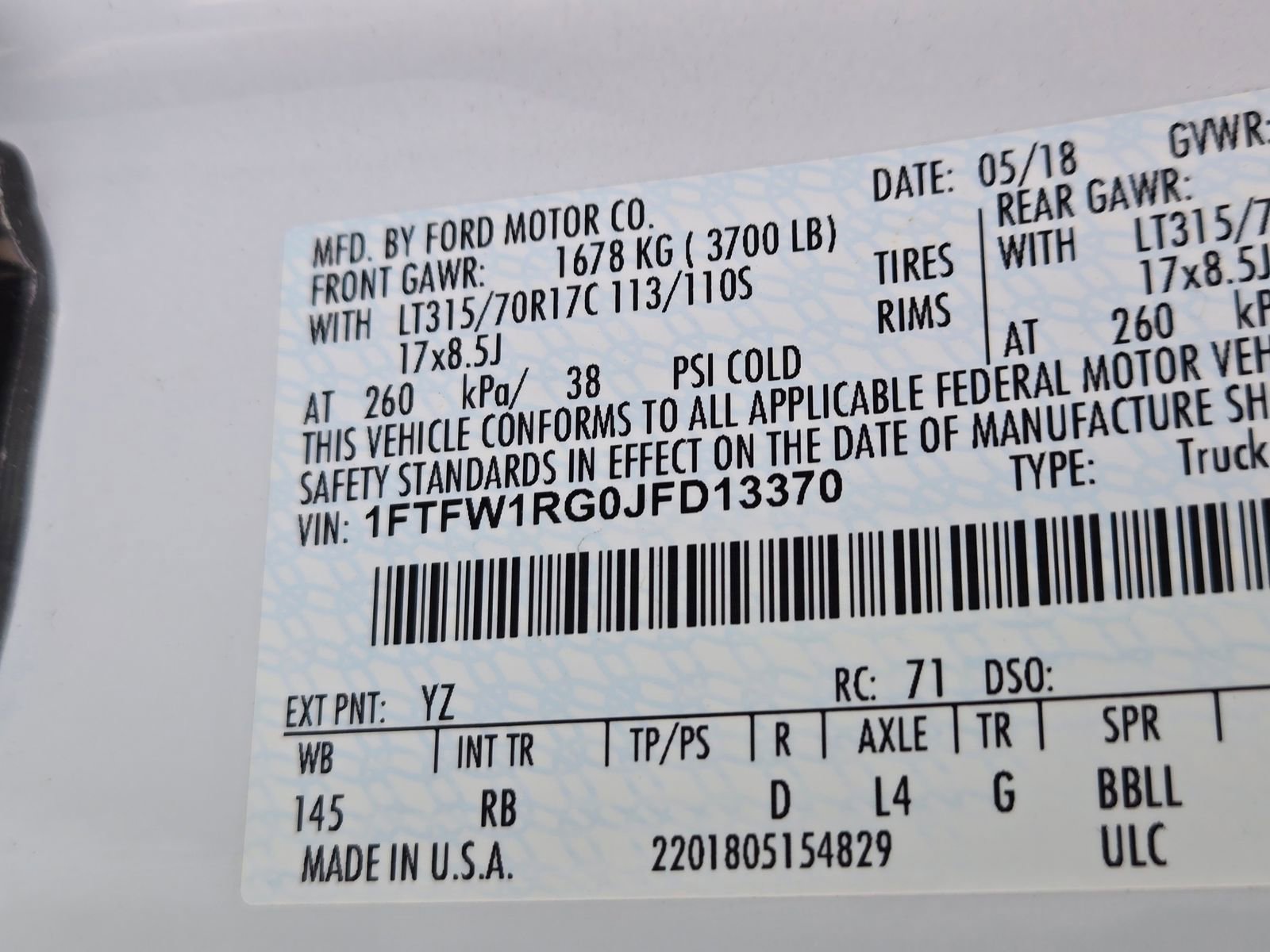 Used 2018 Ford F150 Raptor w/ Equipment Group 802A Luxury image 31