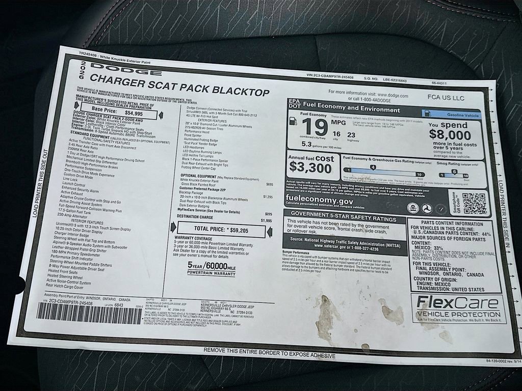 New 2026 Dodge Charger Scat Pack w/ Blacktop Package AWD/4WD image 11
