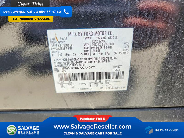 Used 2019 Ford Explorer XLT w/ Equipment Group 202A FWD image 19
