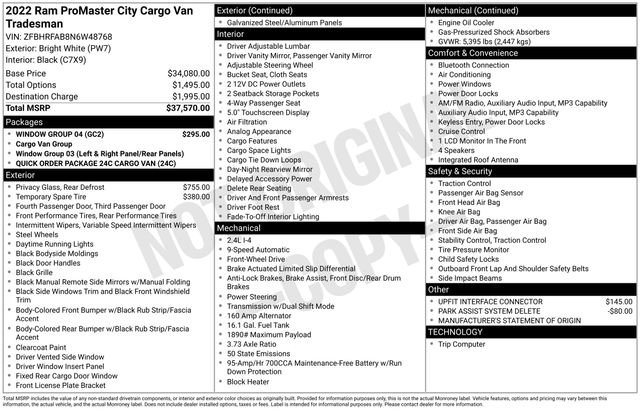 Used 2022 RAM ProMaster City Tradesman w/ Window Group 04 image 34