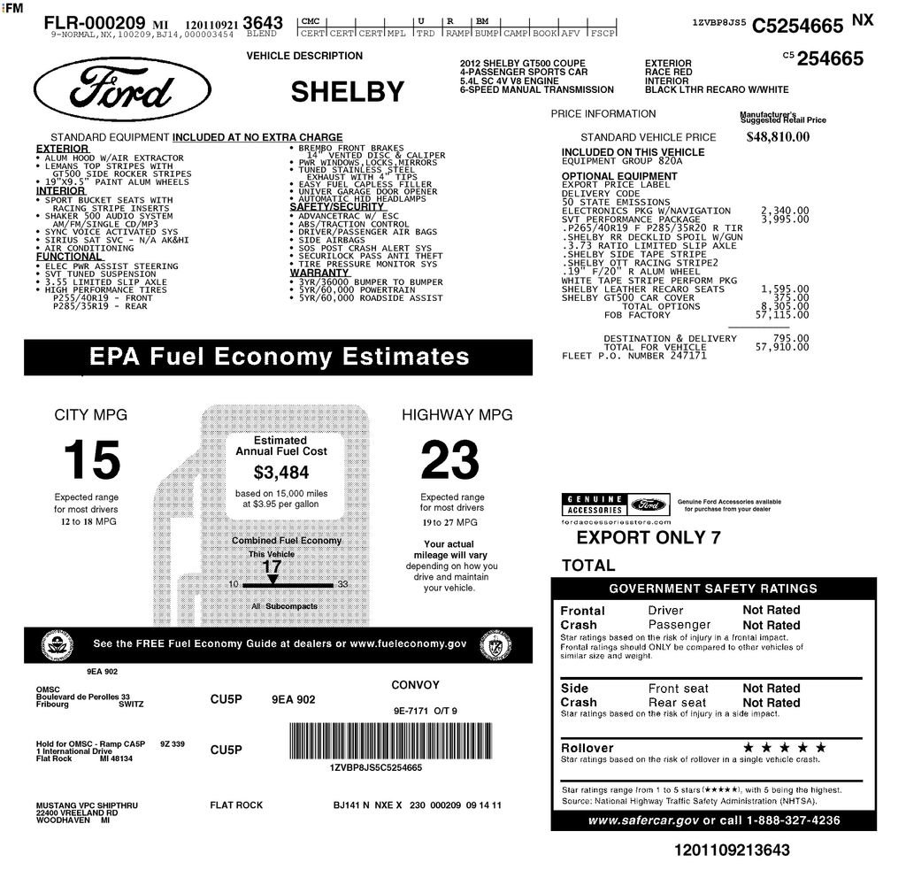 Used 2012 Ford Mustang Shelby GT500 w/ SVT Performance Pkg image 33