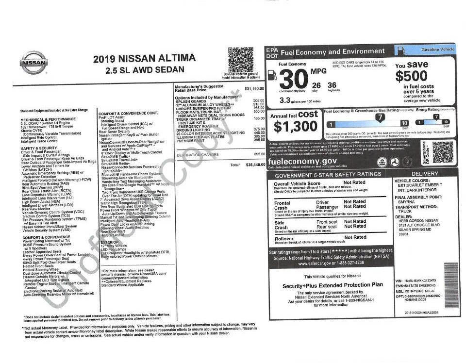 Used 2019 Nissan Altima 2.5 SL image 2