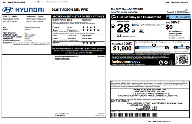 Used 2025 Hyundai Tucson SEL FWD image 41