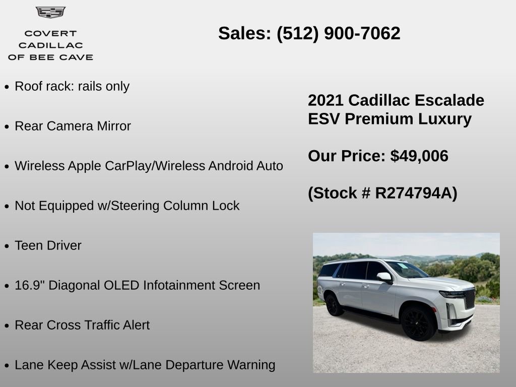Used 2021 Cadillac Escalade ESV Premium Luxury AWD/4WD image 36