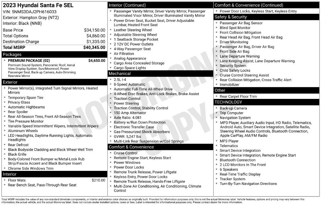 Used 2023 Hyundai Santa Fe SEL w/ Premium Package AWD/4WD image 24
