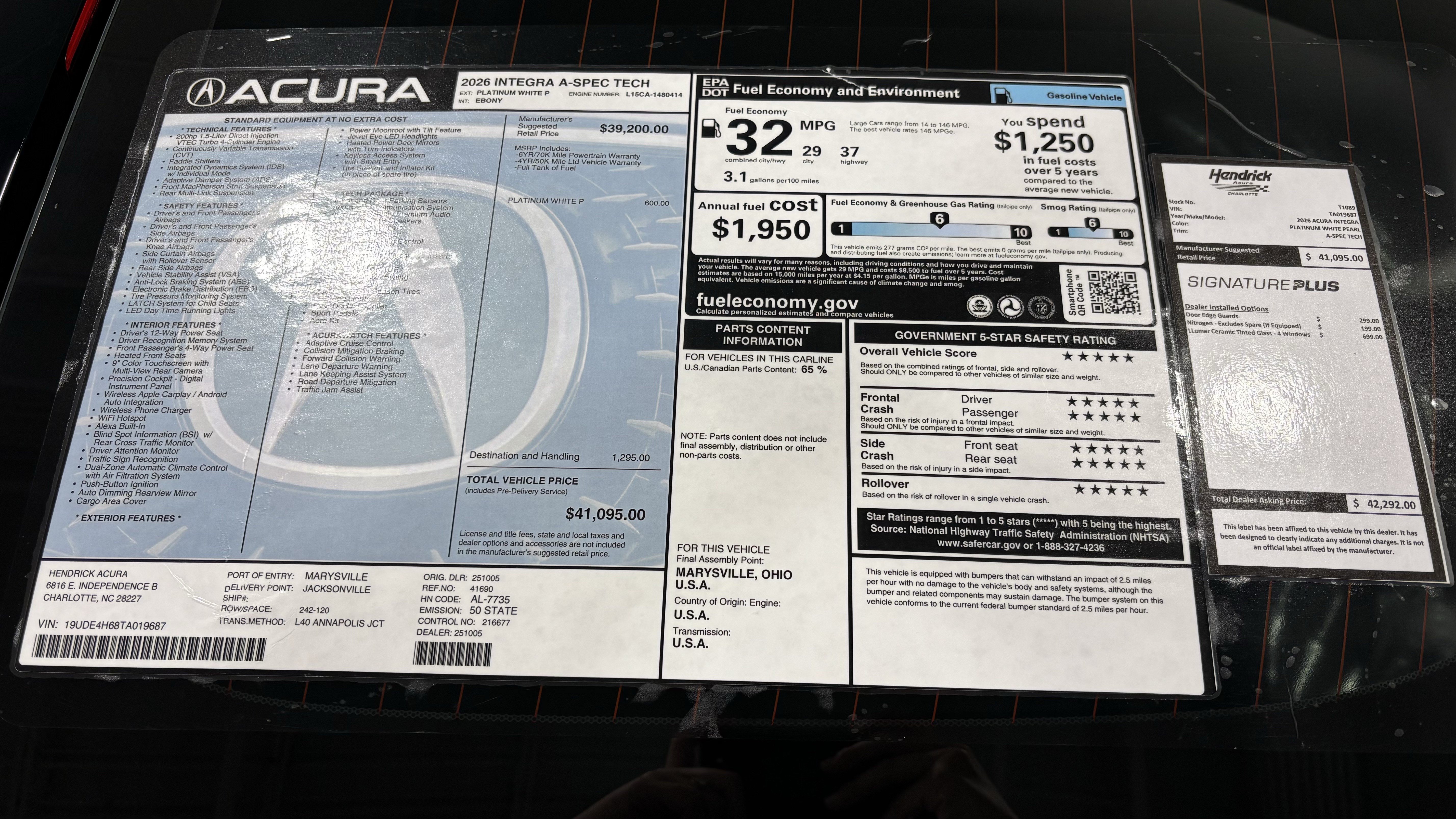 New 2026 Acura Integra A-Spec w/ Technology Package FWD image 35