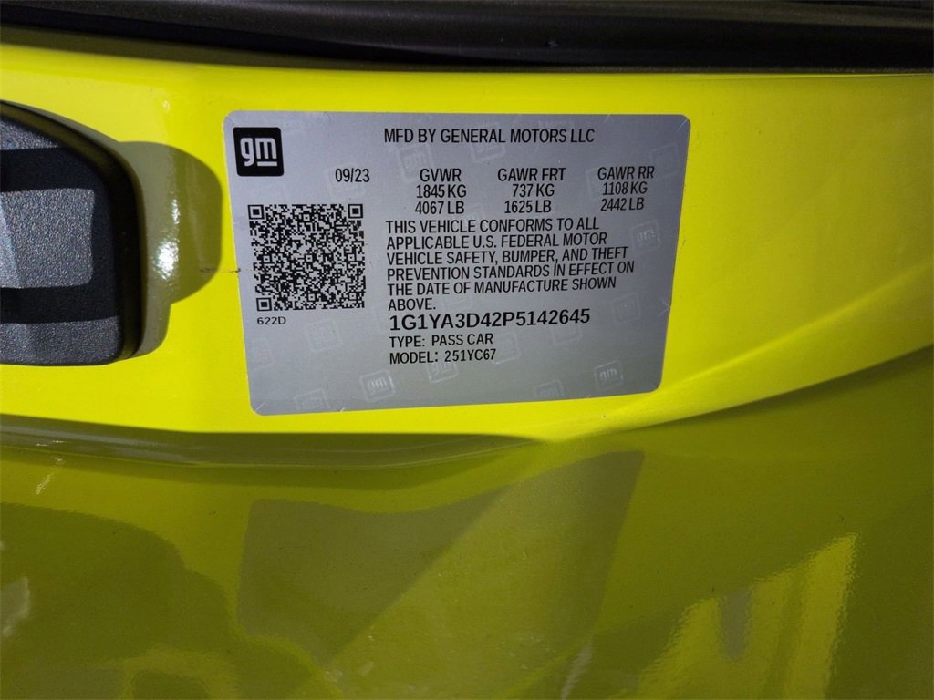 Certified 2023 Chevrolet Corvette Stingray Convertible w/ 1LT image 32