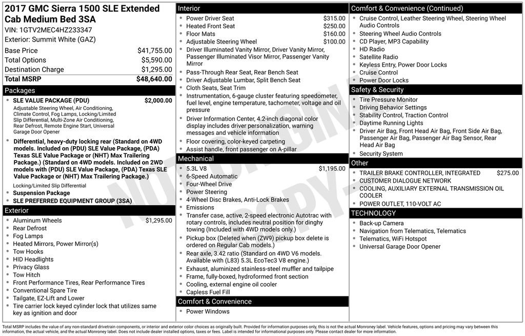 Used 2017 GMC Sierra 1500 SLE w/ SLE Value Package image 2