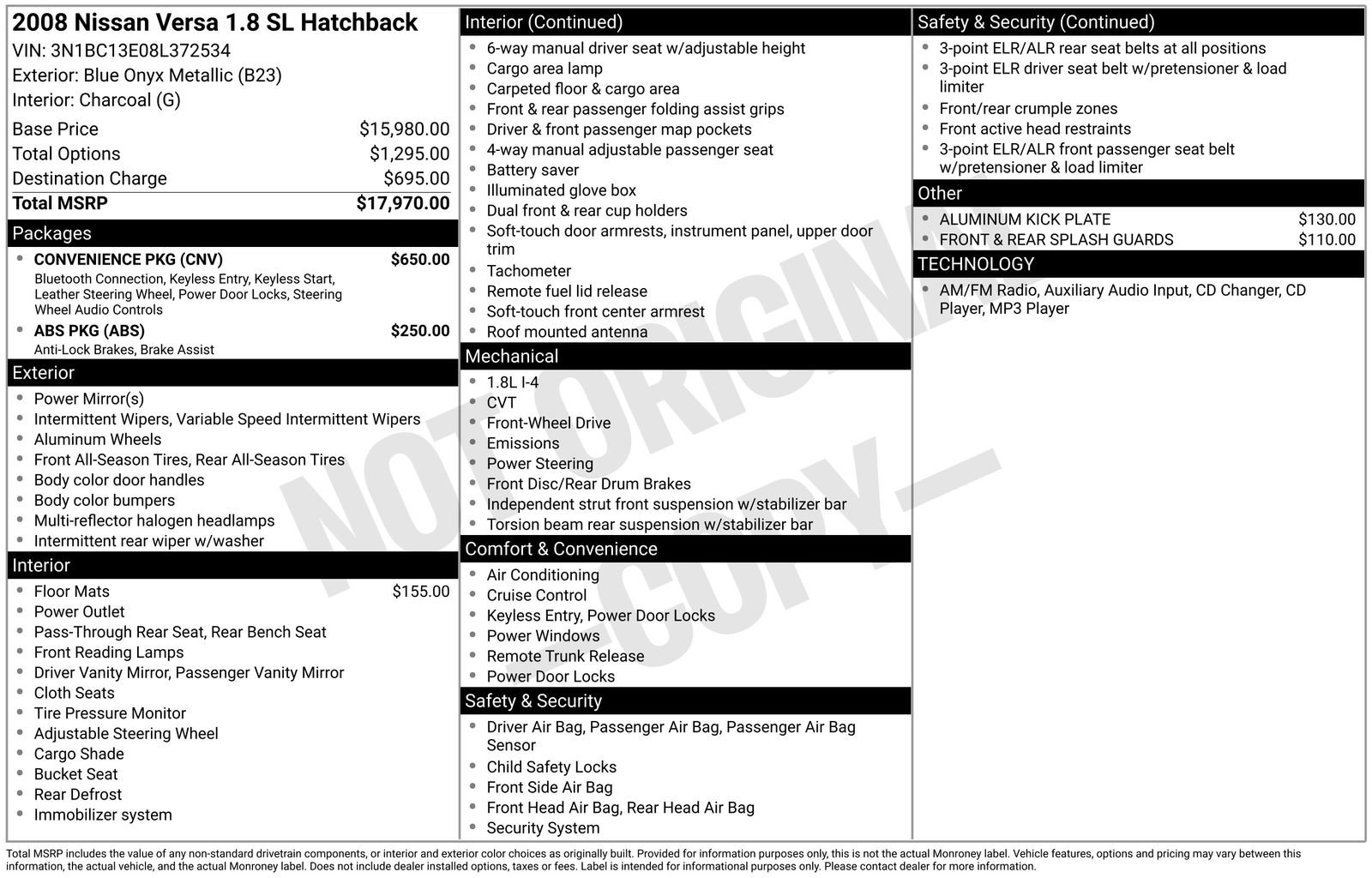 Used 2008 Nissan Versa SL w/ Convenience Pkg image 6