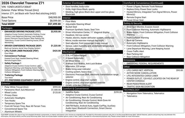New 2026 Chevrolet Traverse Z71 w/ Enhanced Driving Package image 37