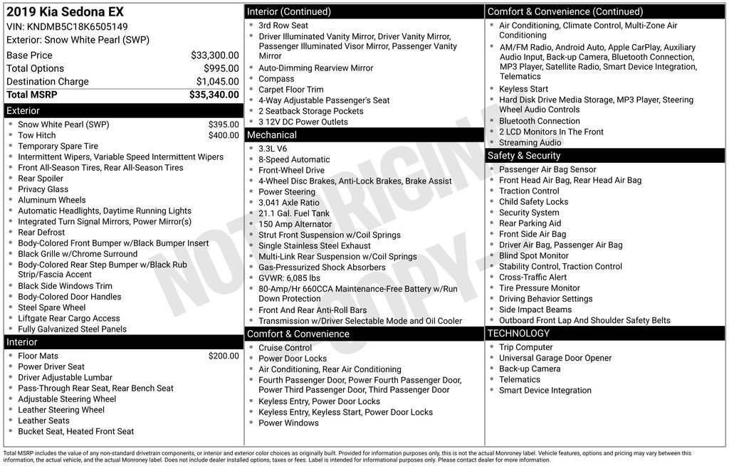 Used 2019 Kia Sedona EX image 6