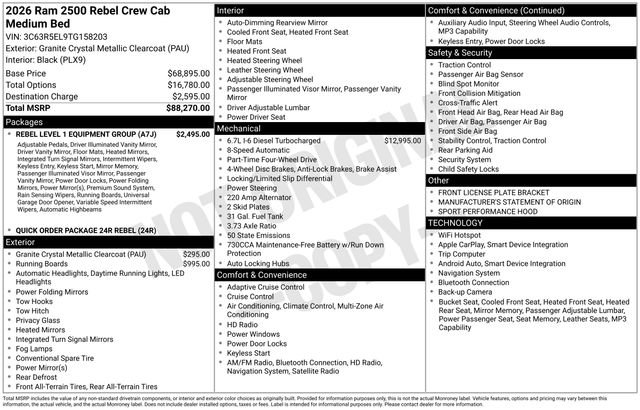New 2026 RAM 2500 Rebel w/ Rebel Level 1 Equipment Group image 19