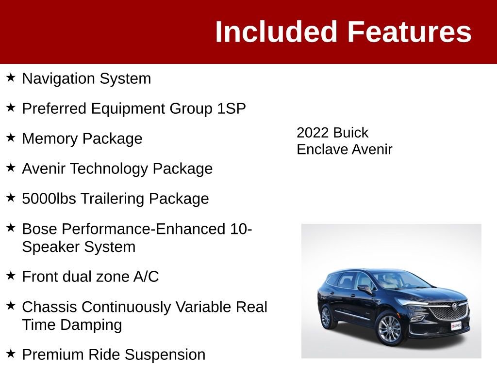 Used 2022 Buick Enclave Avenir w/ Avenir Technology Package AWD/4WD image 3