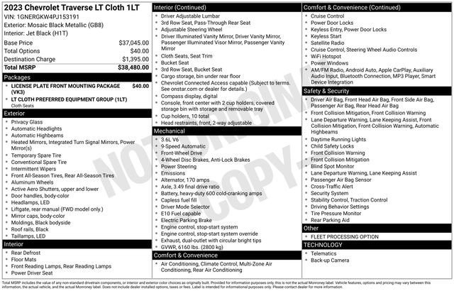 Used 2023 Chevrolet Traverse LT image 5