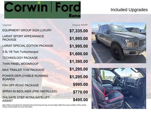 Used 2018 Ford F150 Lariat w/ Equipment Group 502A Luxury AWD/4WD image 8