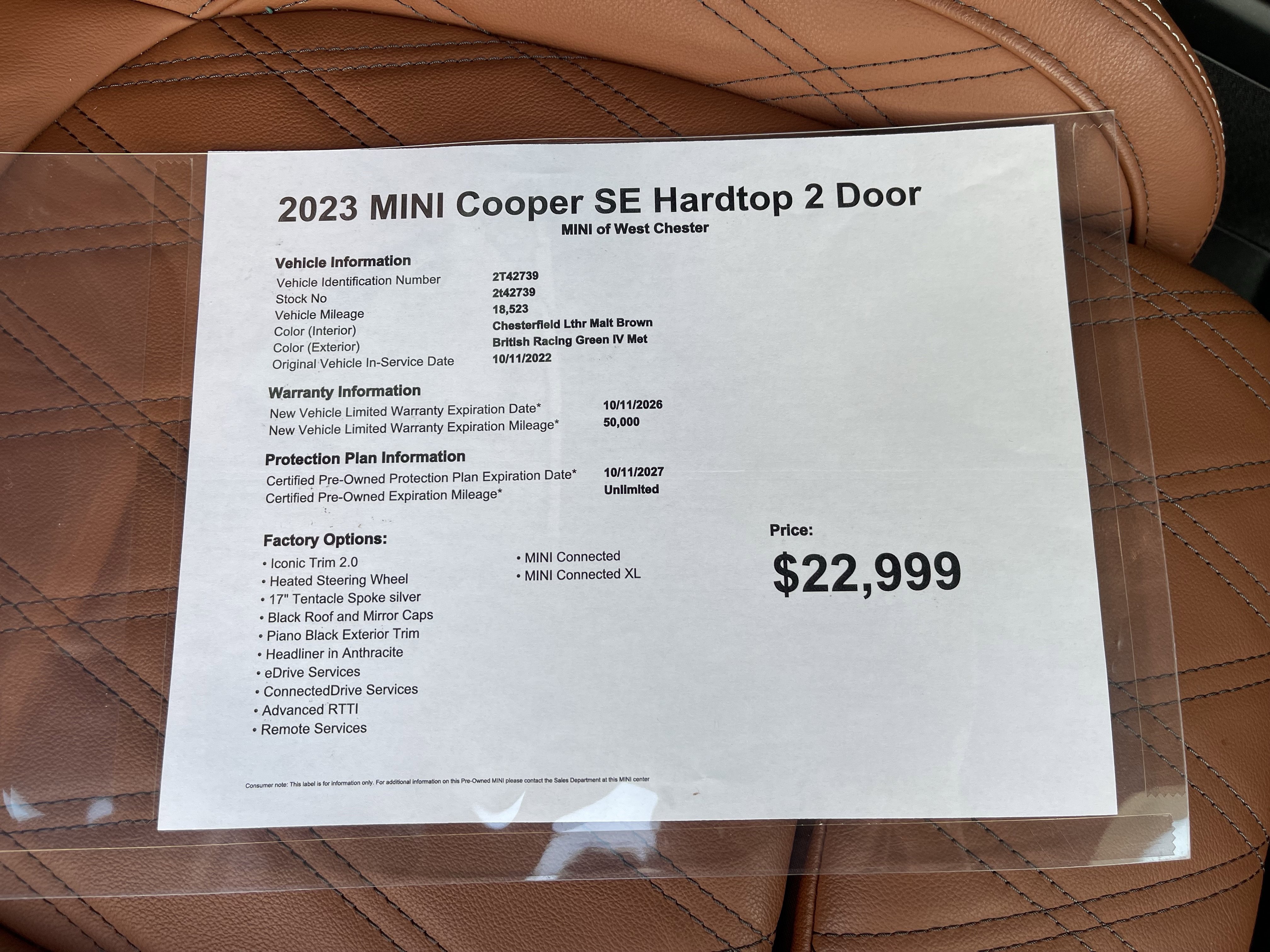 Used 2023 MINI Cooper SE image 14