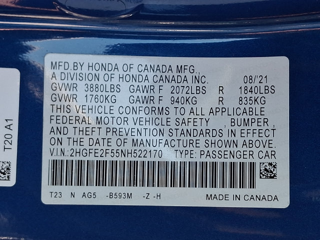 Used 2022 Honda Civic Sport image 26