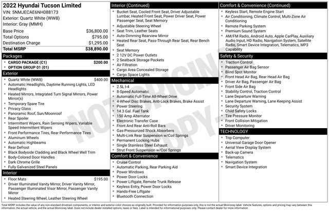 Certified 2022 Hyundai Tucson Limited w/ Cargo Package image 4