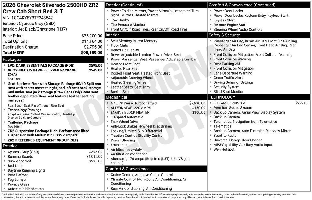 New 2026 Chevrolet Silverado 2500 ZR2 w/ LPO, Dark Essentials Package AWD/4WD image 11