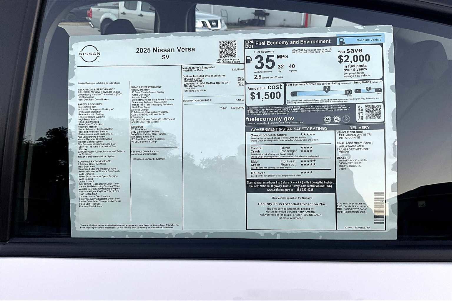 New 2025 Nissan Versa SV w/ Trunk Package FWD image 19
