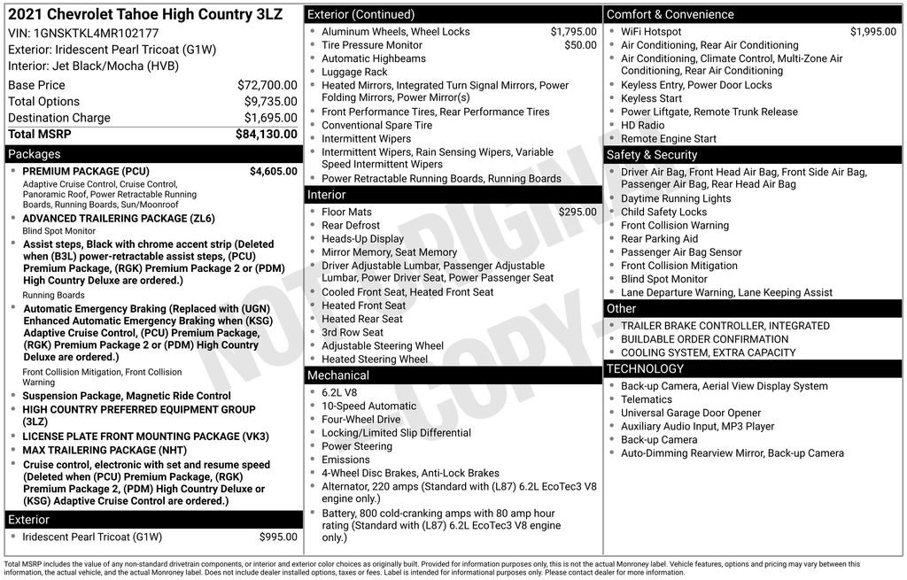 Used 2021 Chevrolet Tahoe High Country w/ Premium Package image 26