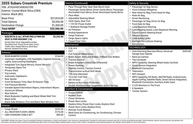 Certified 2025 Subaru Crosstrek 2.5i Premium AWD/4WD image 19