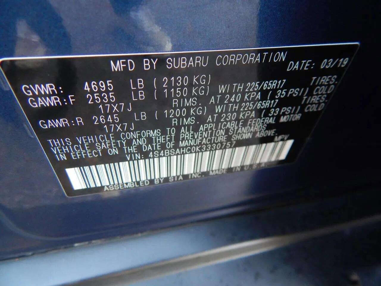 Used 2019 Subaru Outback 2.5i Premium image 50