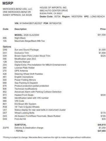 Certified 2026 Mercedes-Benz GLA 250 image 4