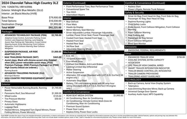 Certified 2024 Chevrolet Tahoe High Country w/ Advanced Technology Package image 48