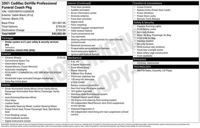 Used 2001 Cadillac De Ville