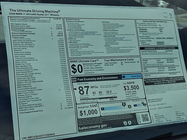 New 2026 BMW i7 xDrive60 w/ Executive Package AWD/4WD image 19